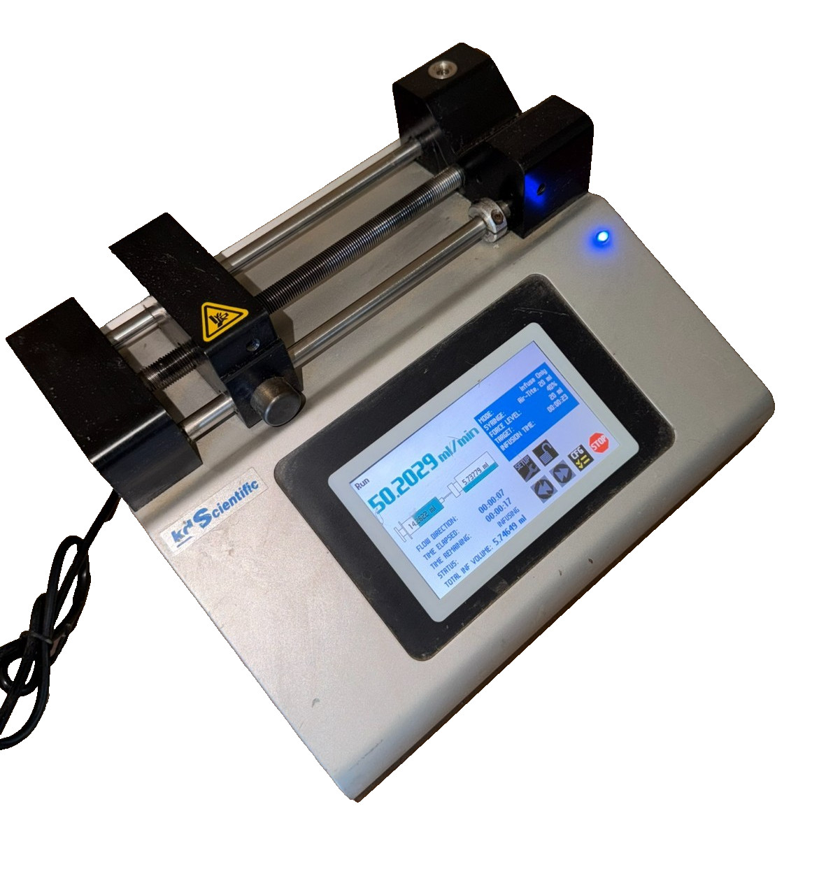 WORKING KD Scientific Legato 100 Syringe Pump 78-8100 Touch Screen Power Supply