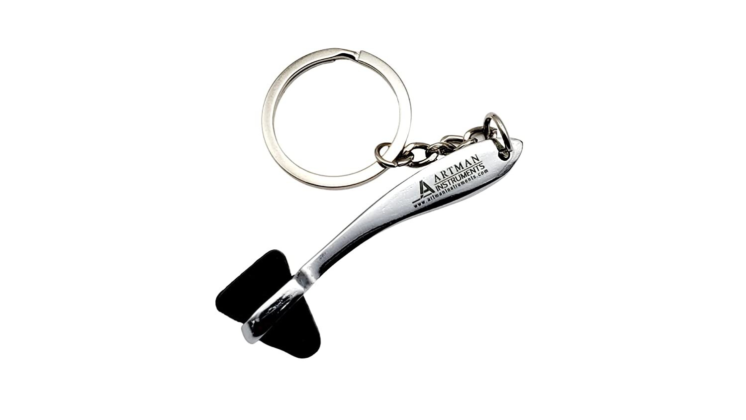 Reflex Hammer Keychain Silver Chrome Black ARTMAN