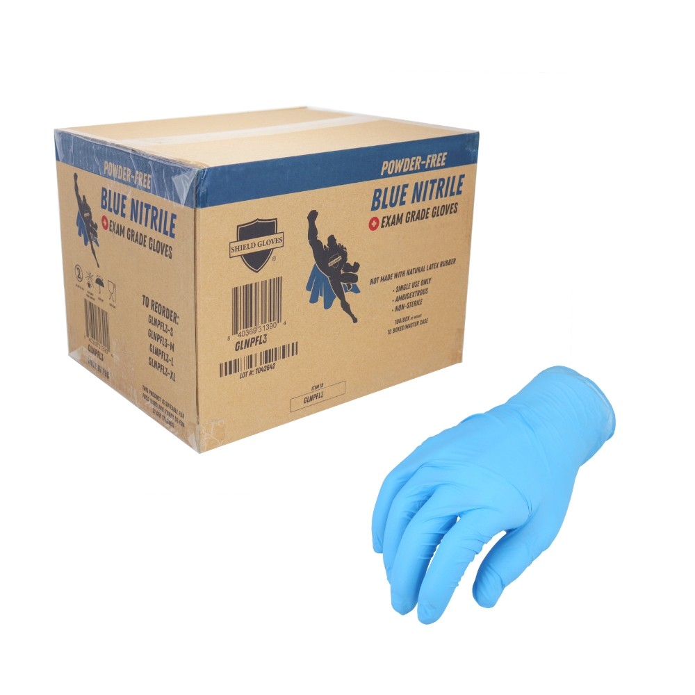 X-Large 3 Mil Textured Blue Nitrile Powder Free Gloves 48000 Pieces