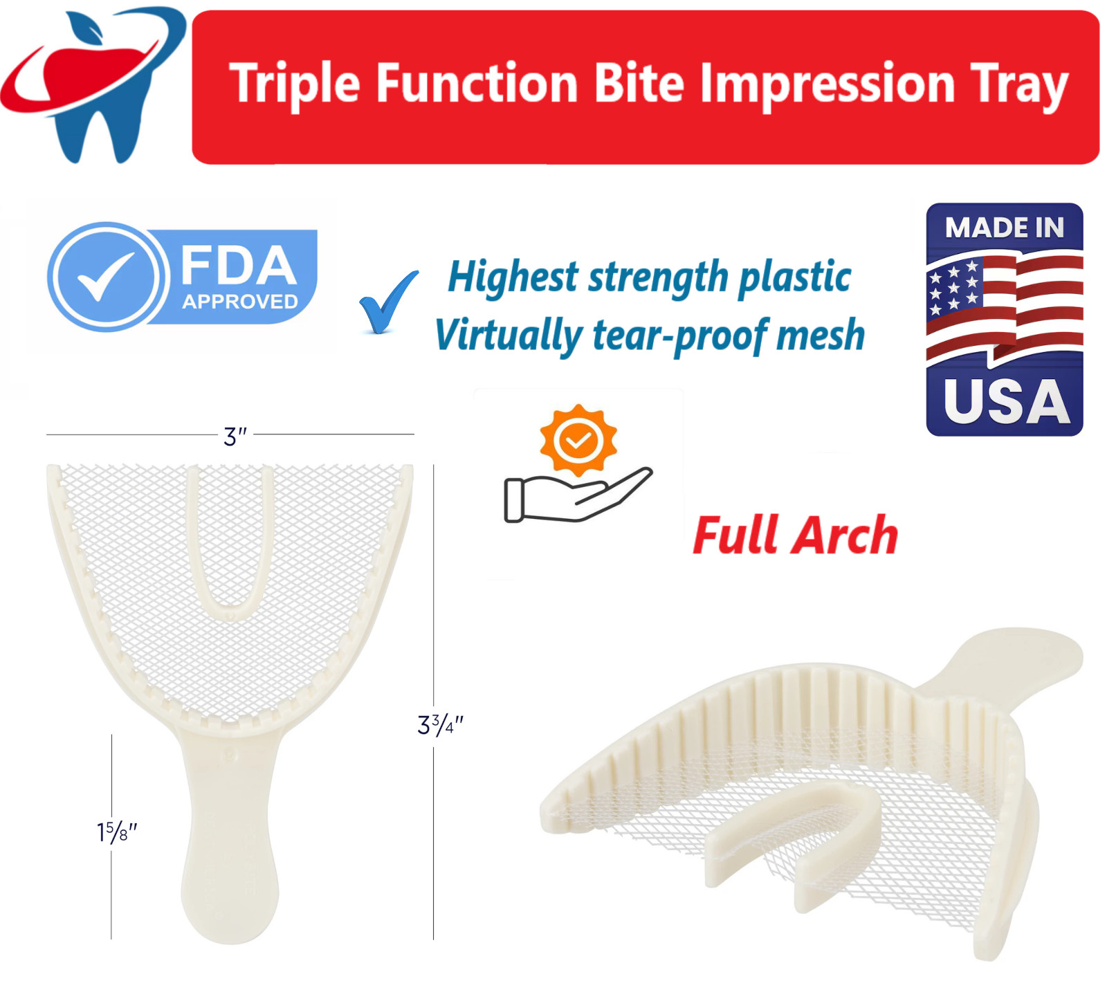 Dental Polybite Bite Registration Trays Posterior/ Quadrant/ Anterior /Full Arch
