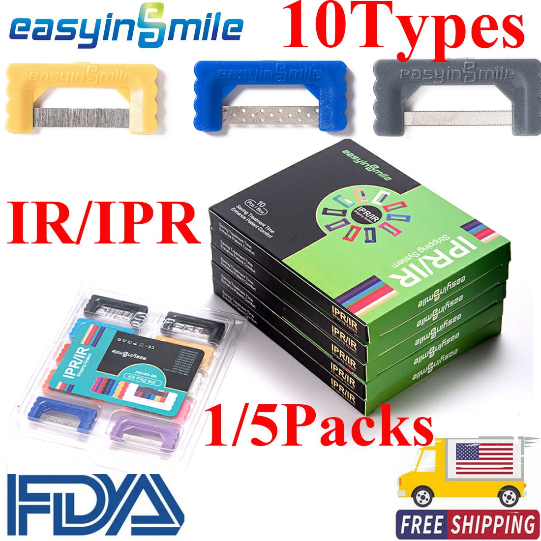 Dental Orthodontic IPR Polishing Strips Interproximal Serrated Enamel Saws 10Pcs