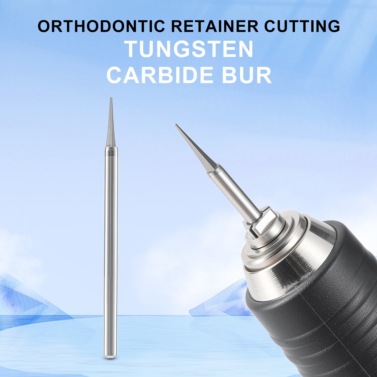 Dental Orthodontic Retainer Cutting Tungsten Carbide Bur HP2.35mm Shank 3 Blades