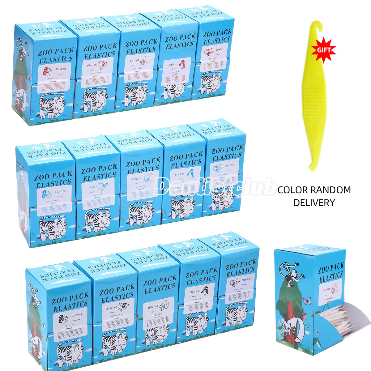 Dental Orthodontic Elastic Rubber Bands Latex Braces Zoo Pack 3.5/5.0/6.5 OZ