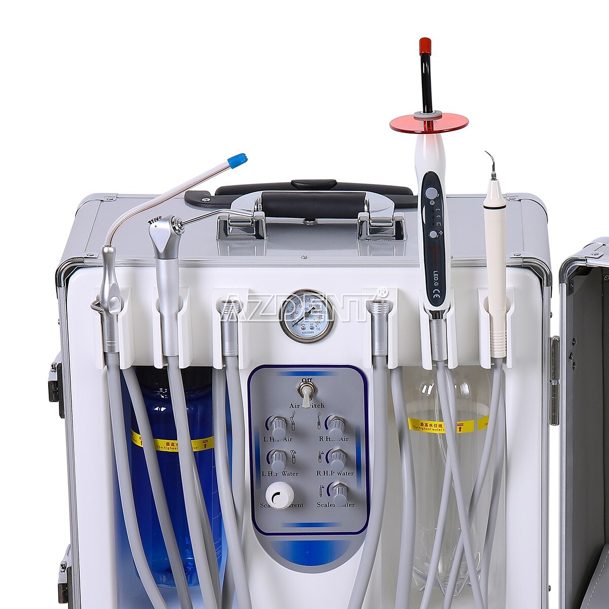 Carro Dental Móvil Portátil con Compresor Aire 4 Salidas + Kit Handpiece LED
