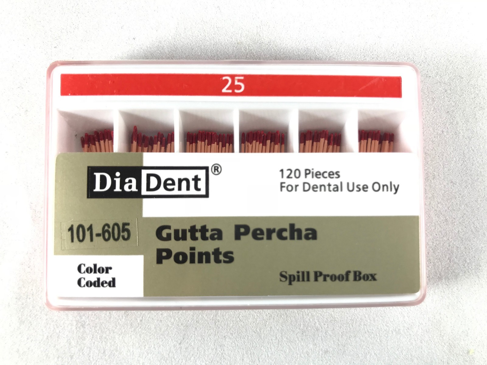 DIADENT Gutta Percha Points Endodontics (240 Pieces) All sizes Spill Proof 2 Box