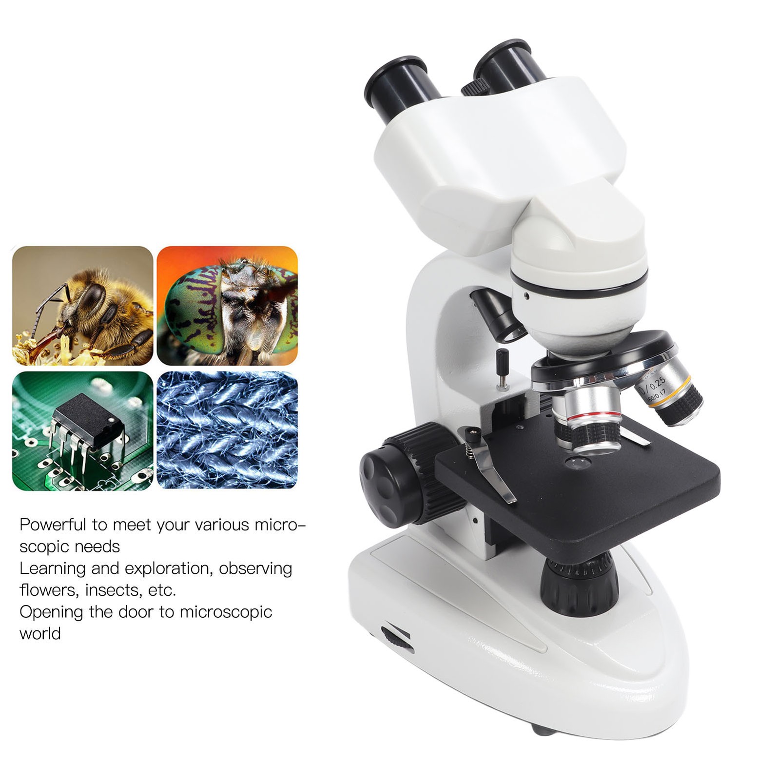 US Plug Binocular Microscope 40X‑5000X 360° Rotation Clear Image High WT