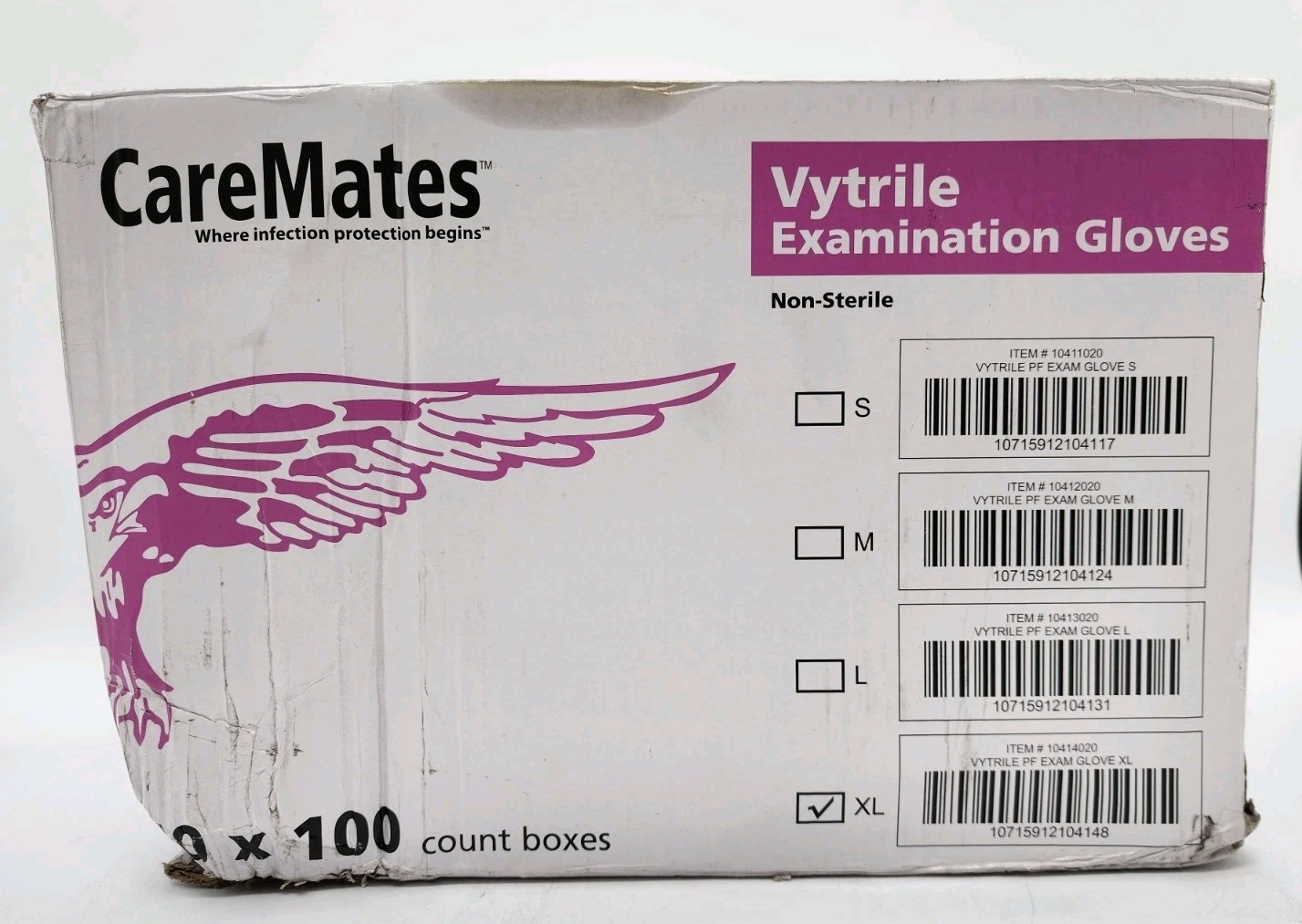 CareMates Vytrile Exam Gloves XL 1000ct Disposable Medical Food Service Use