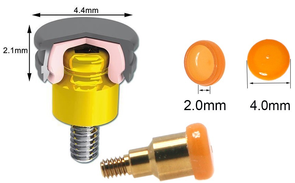 US Dental Replace Male Cap Inserts for Locator Abutment fit Ø4.5mm Metal Housing