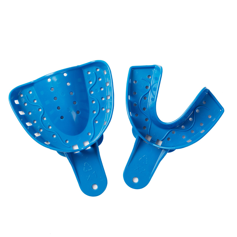 12 Pcs Dental Impression Trays Perforated Plastic Autoclavable Trays EASYINSMILE