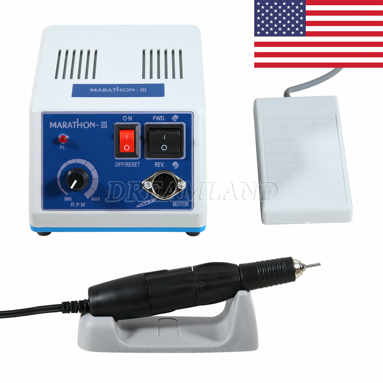 Micromotor de Laboratorio Dental para Pulido, 35,000 RPM, Tipo E con Juego Fresa
