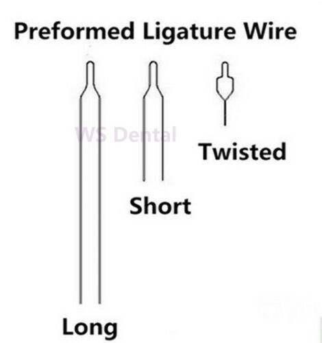 100PC Dental Orthodontic Wire Preformed Kobayashi Ligature Ties Long Short Twist