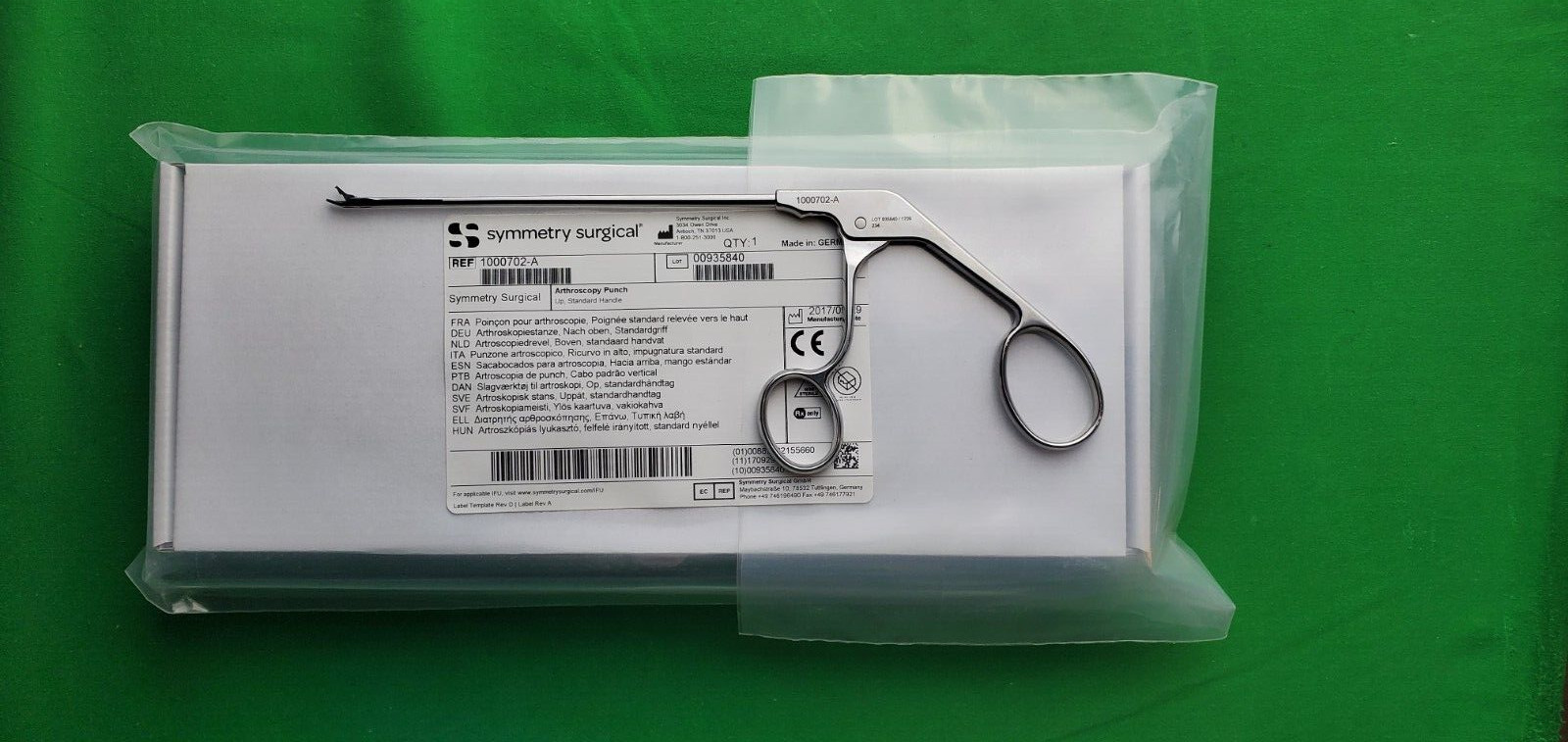 Arthroscopic Punch, up, standard handle, Symmetry Surgical Arthroscopy forceps