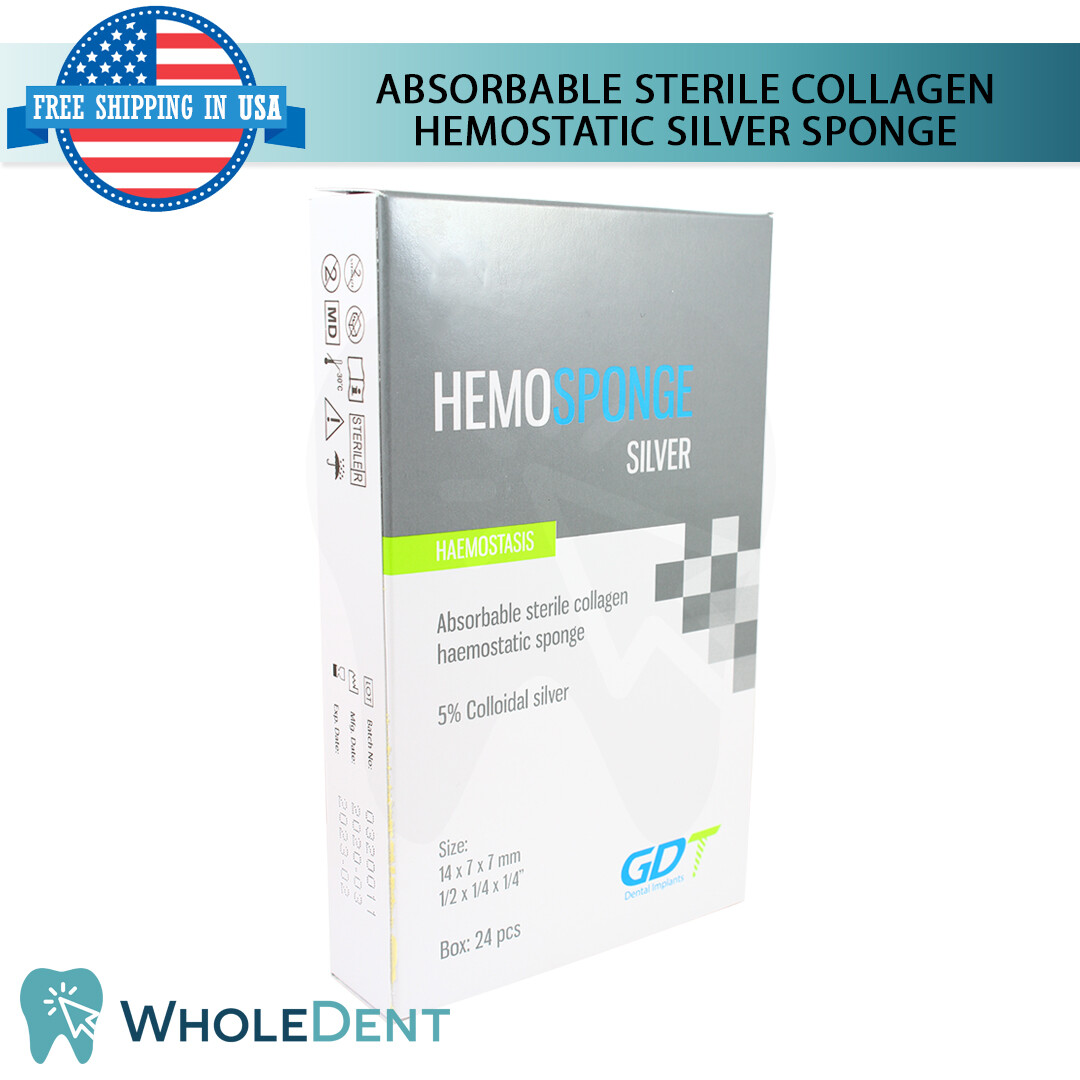 Dental Hemosponge Absorbable Silver Sponge Gelfoam Cubes Sterile Surgical