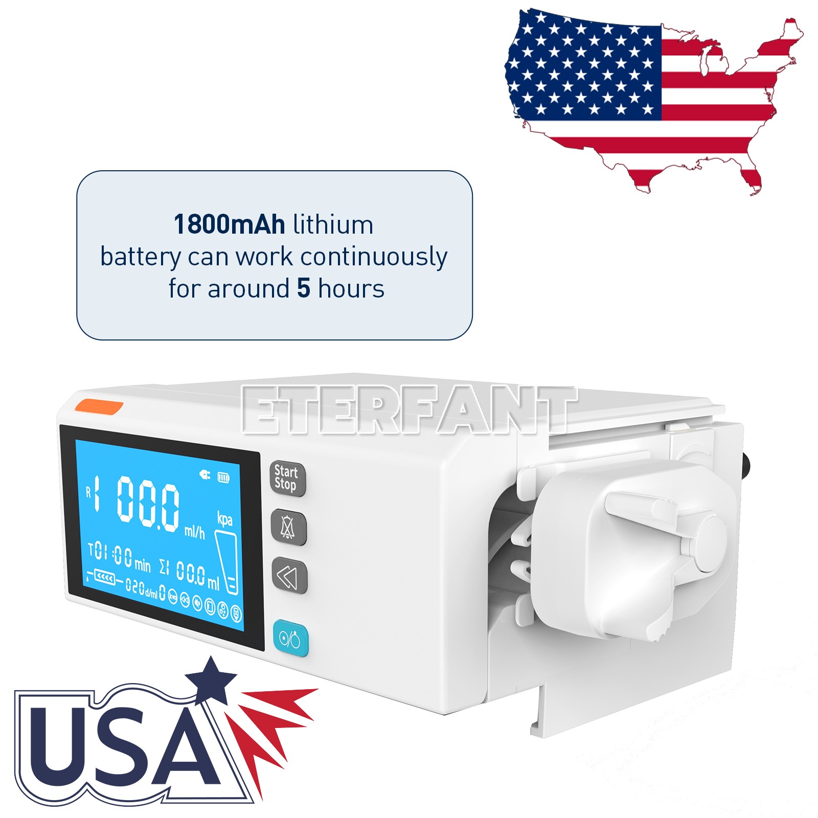 Medical/Lab Use Syringe Pump 4.3 Inch Color Touch Screen Stackable Design