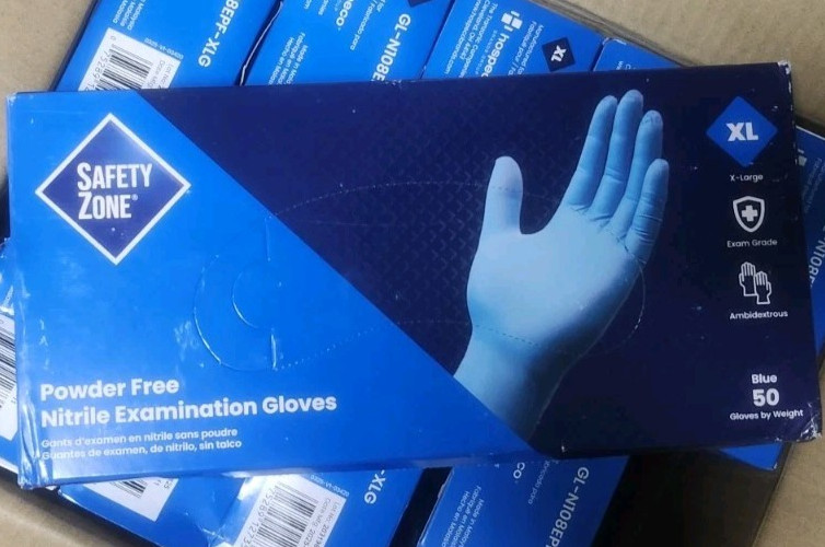 Safety Zone Exam Gloves XL 12″ 8MIL Extended Cuff Nitrile Powder free Box of 50