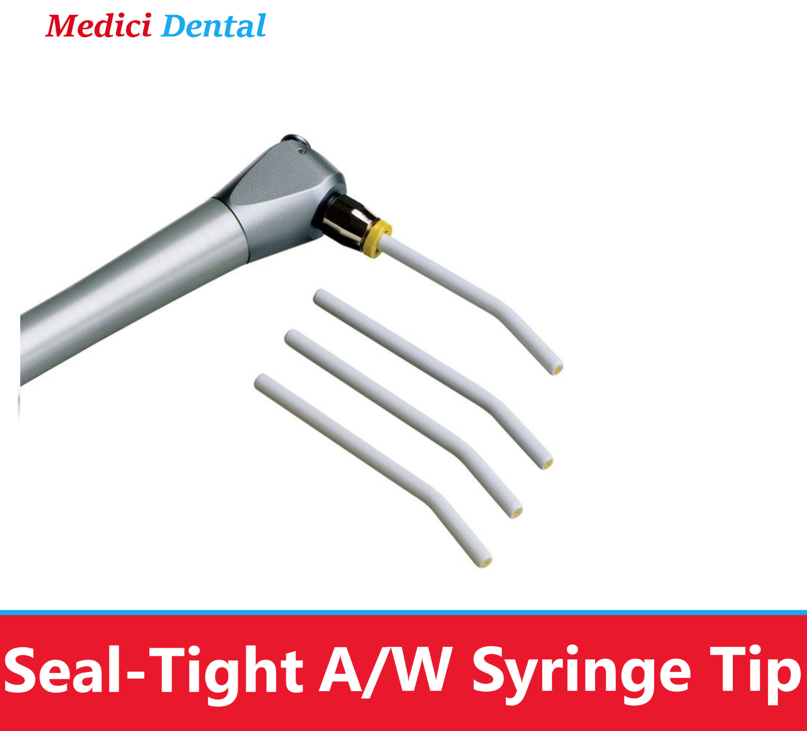 Dental Seal Tight Tips Replacment Air Water Syringe Tips, White (Yellow), 200/Pk