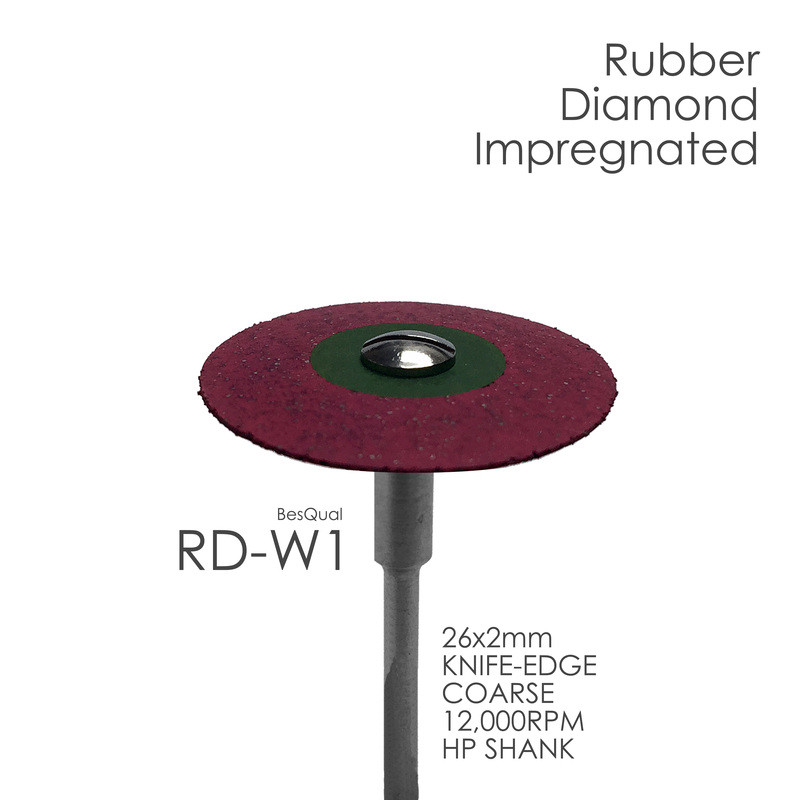 Dental Lab Diamond Rubber Wheel BesQual RD-W1 Coarse for zirconia porcelain