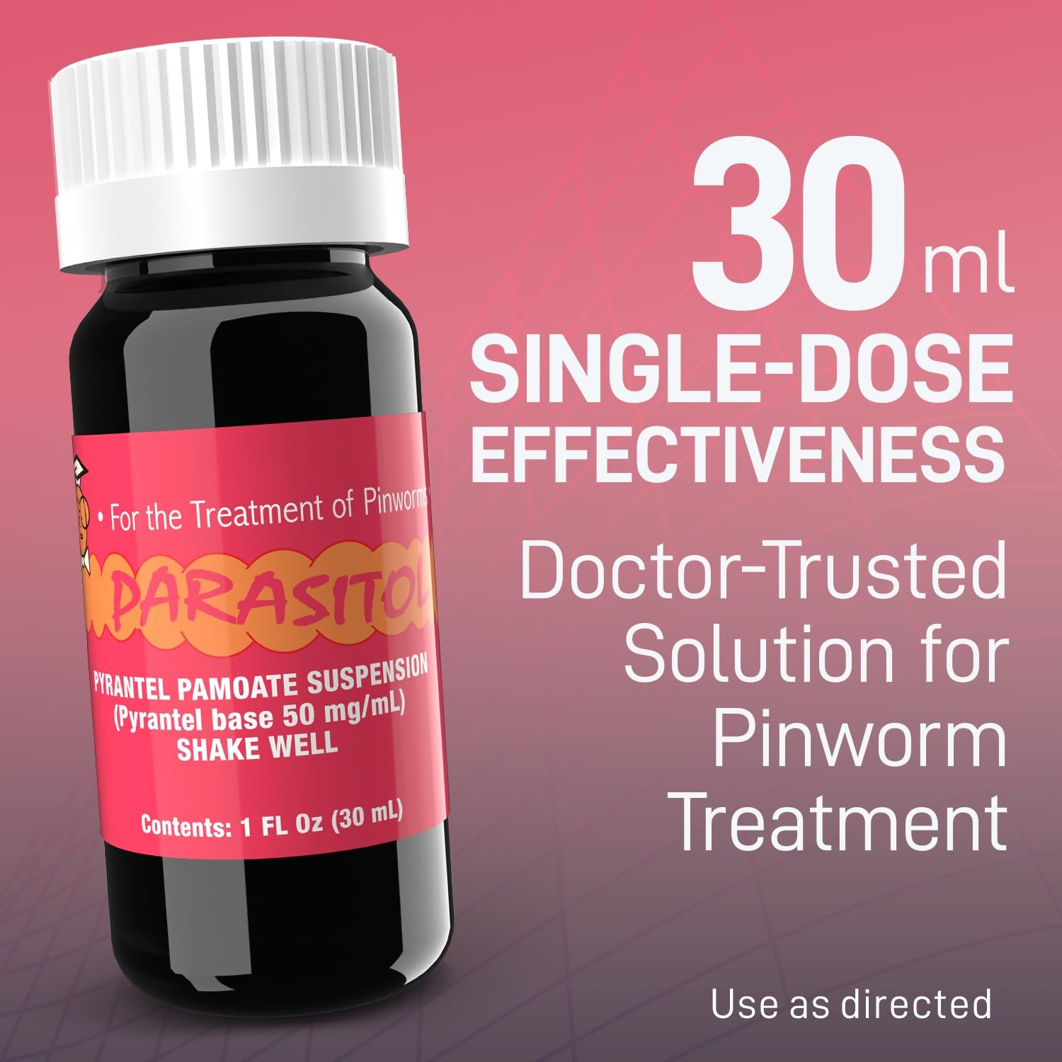 PARASITOL Pinworm Medicine for Family | Effective 1 Fl Oz (Pack of 2)