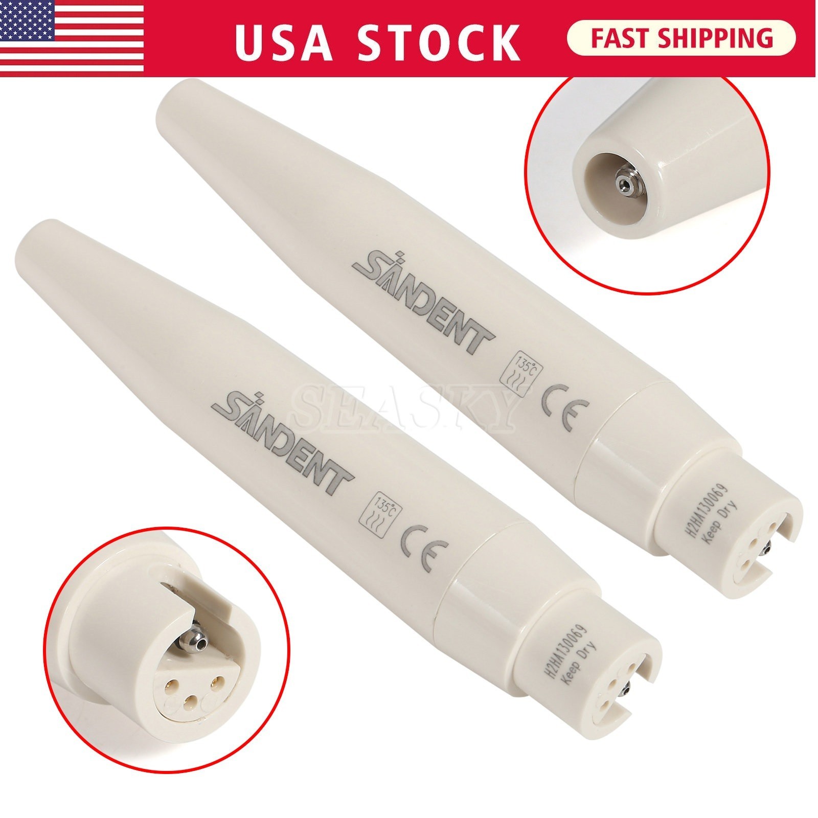 2x Dental Ultrasonic Scaler detachable Handpiece fit DTE SATELEC Sandent in USA