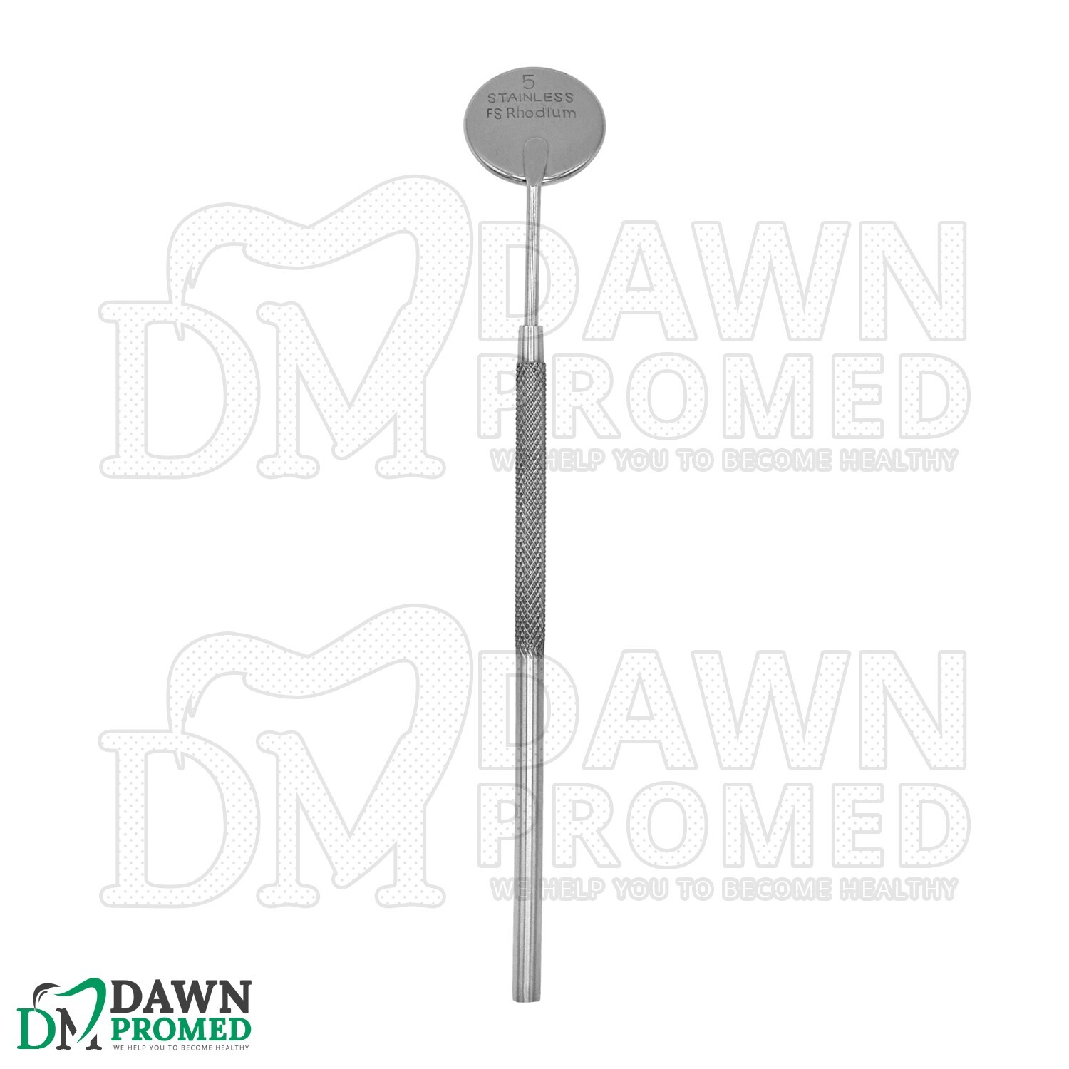 12 Pcs Dental Mouth Mirror #5 Front Surface Simple Stem W/Handle Teeth Cleaning