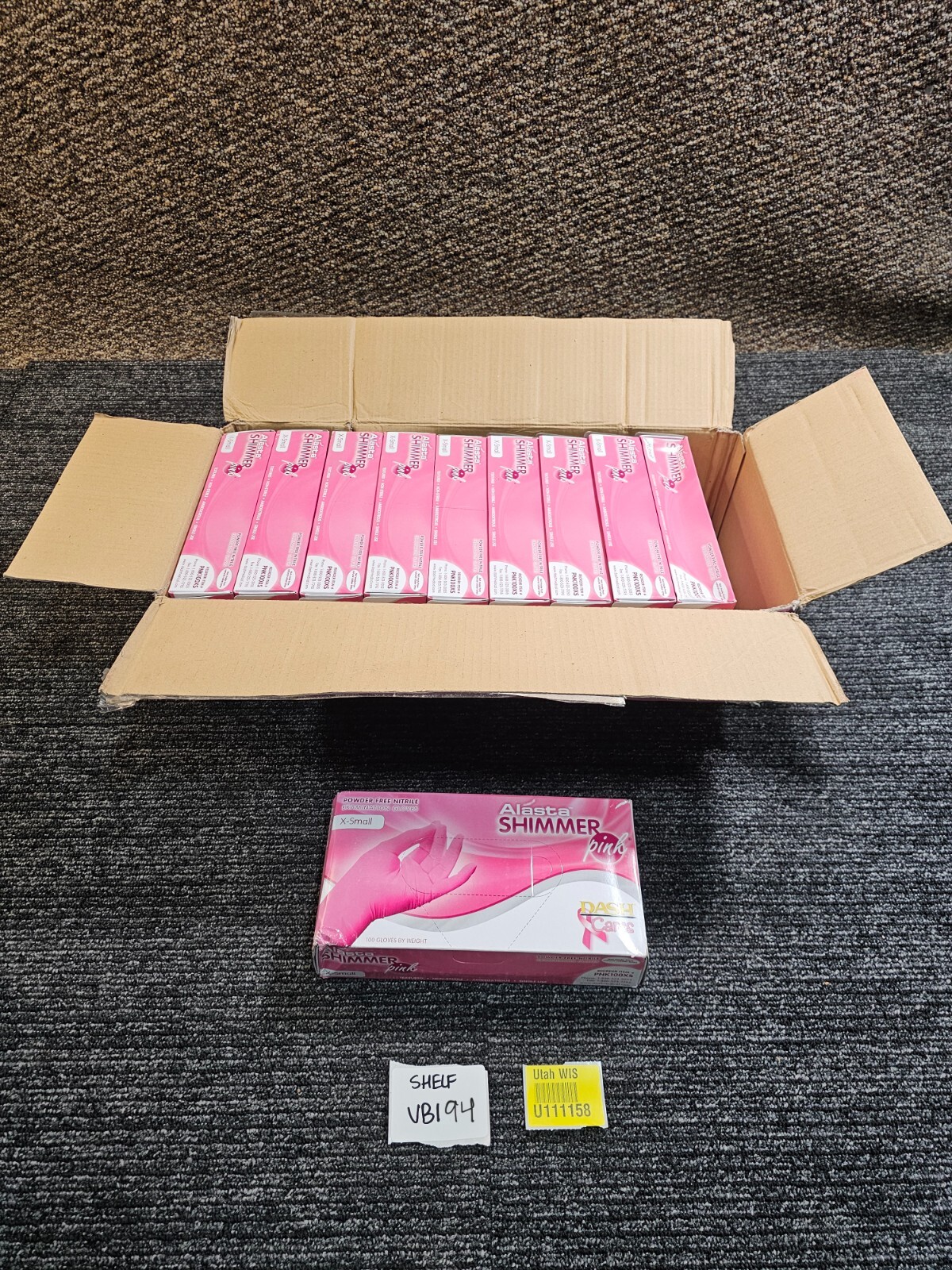 (QTY 1000)Dash Medical PNK100XS Alasta Nitrile Exam Gloves PF Pink Extra Small