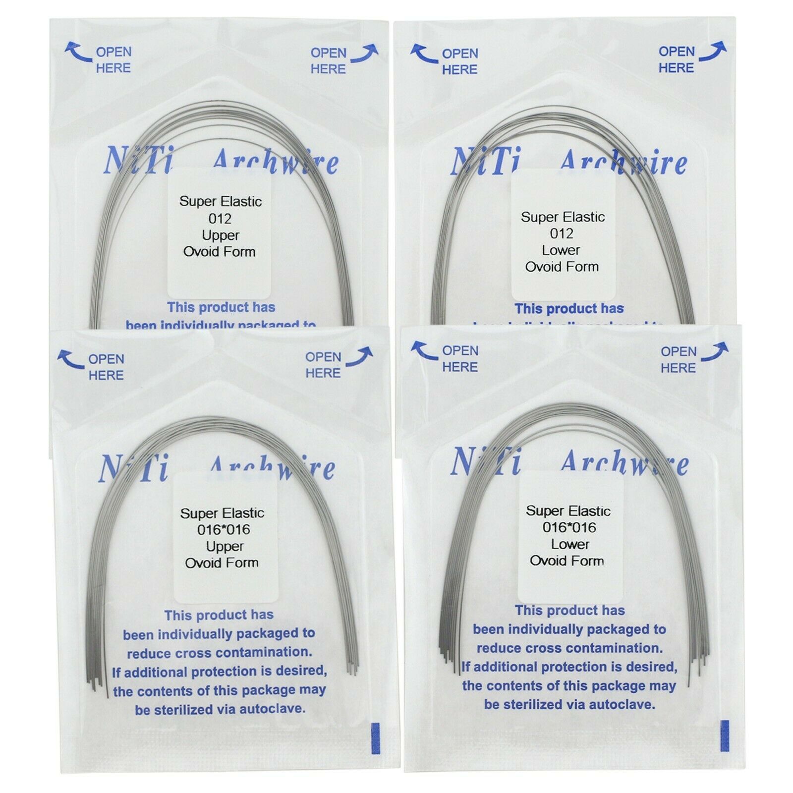 20 Packs Orthodontic Dental Arch Wire Super Elastic Niti Round Upper & Lower