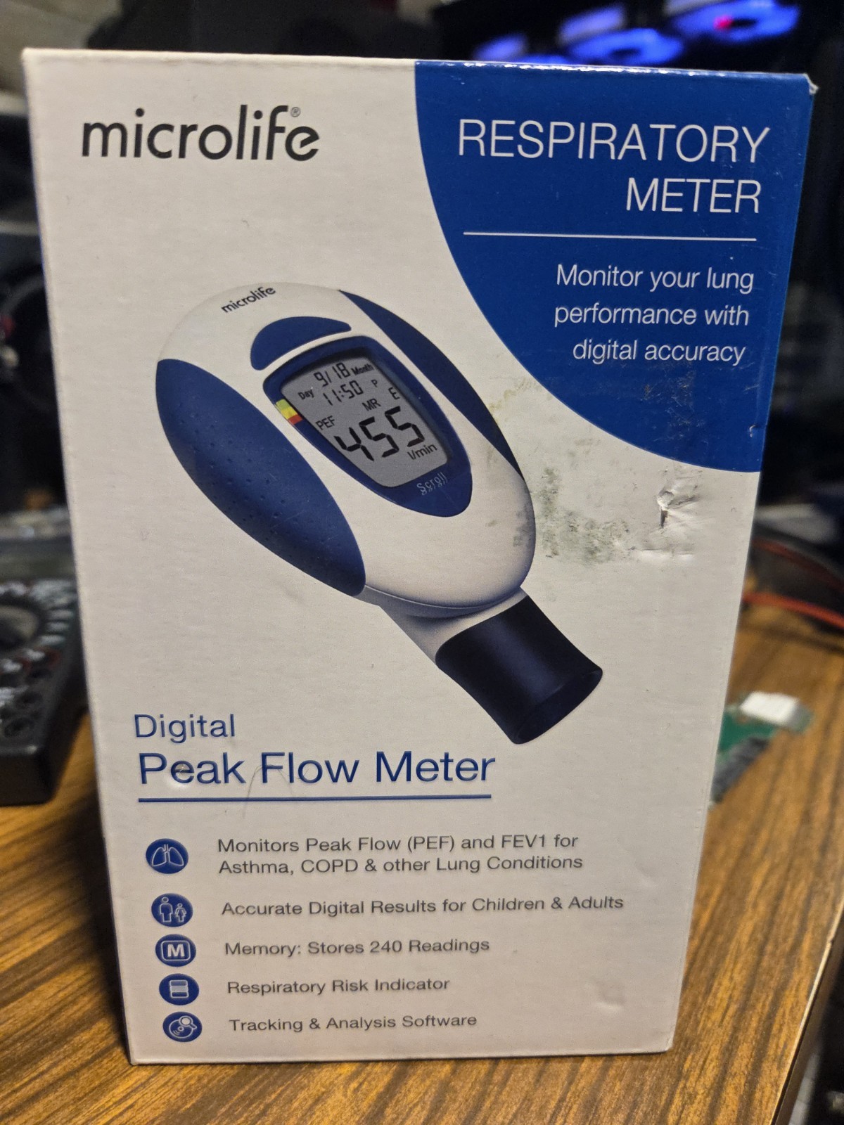 Microlife Respiratory Meter PF101 Digital Peak Flow Meter Asthma COPD Monitor