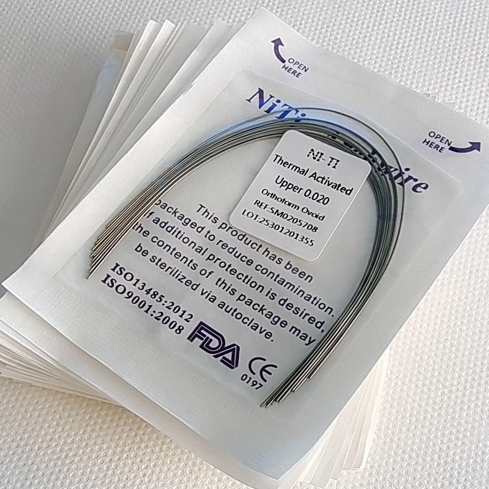 Dental Orthodontic Heat Thermal Activated NITI Arch Wires Ovoid Round Wire