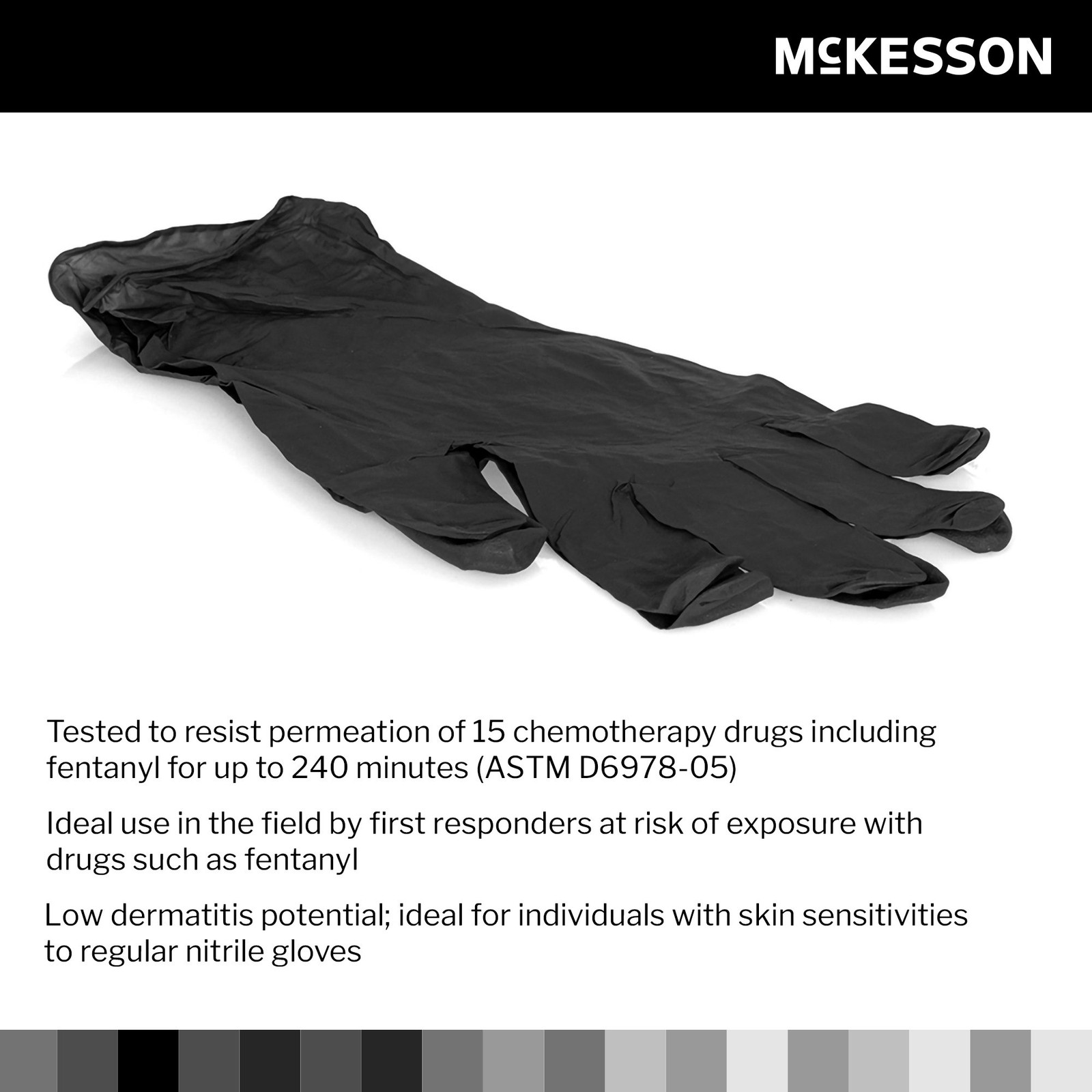 McKesson Confiderm LDC Nitrile Exam Glove Standard Cuff Length LARGE 250 per Box