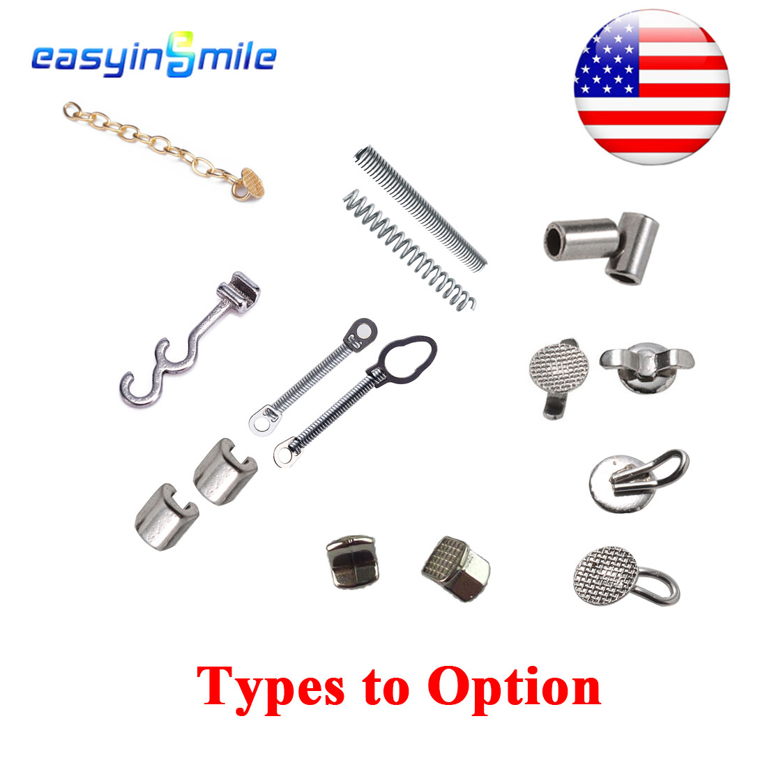 1pack Orthodontic Lingual Button stop bondable Dental metal Crimpable Hooks Mesh