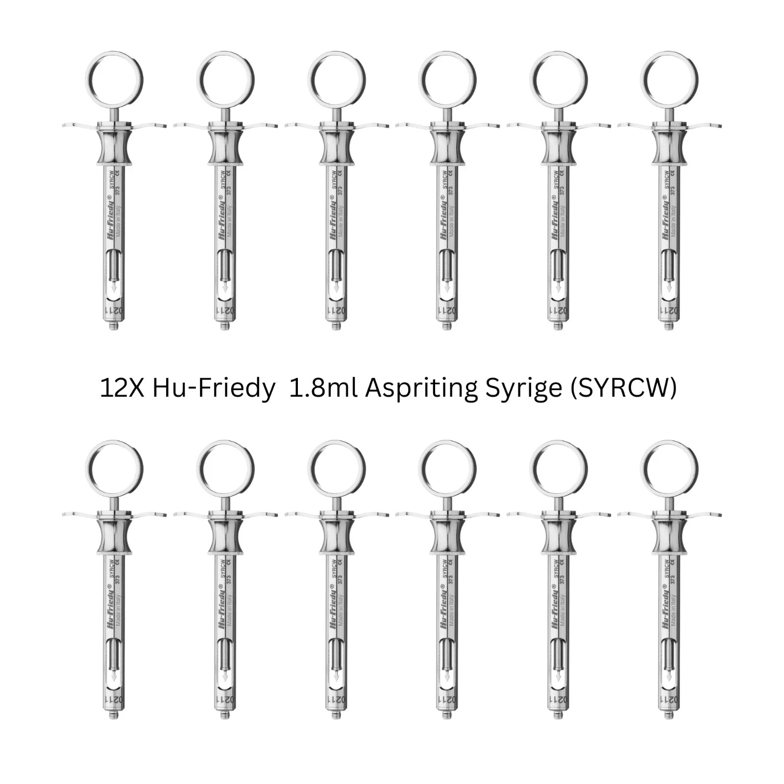 Lot of 10 Hu-Friedy CW Style Dental Anesthetic Aspirating 1.8ml Syringe SYRCW