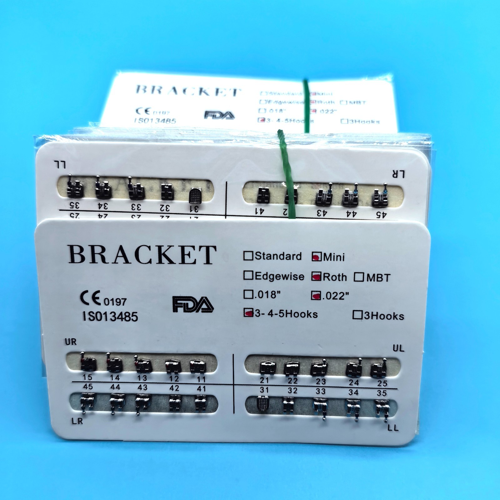 Dental Orthodontic Bracket Braces Mini Roth 022 Hooks 3-4-5 Teeth Alignment