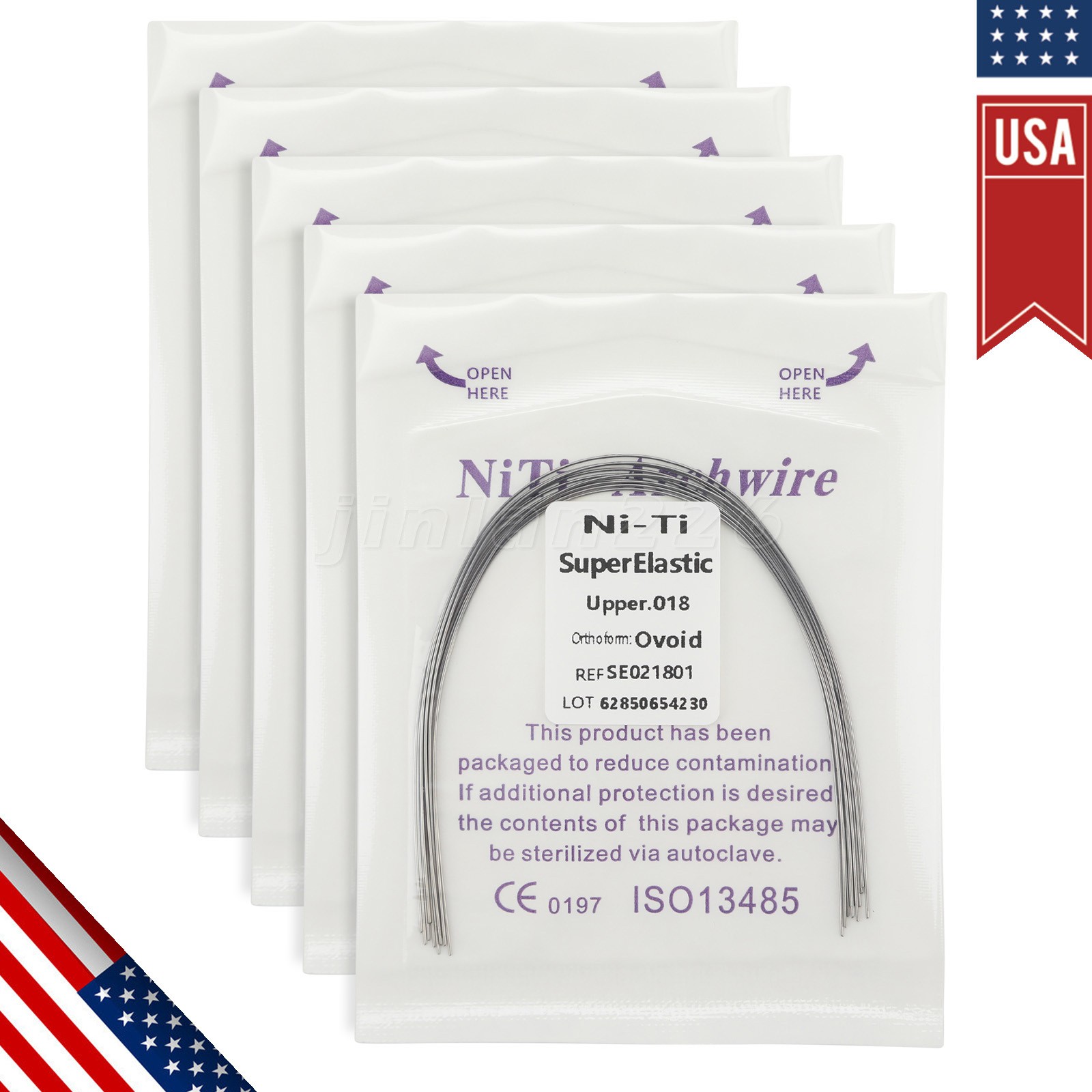 1-100* Dental Ortho Thermal‑Activated Niti Arch Wire Round Ovoid Form Upr.018