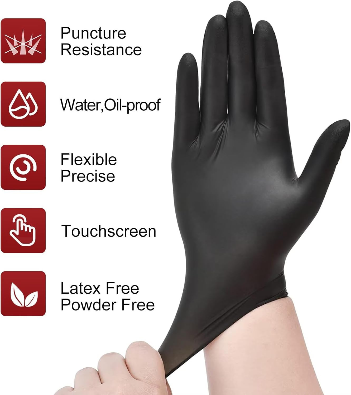 NEOTRIL 6 Mil Heavy Duty Small Black Nitrile Disposable Gloves Latex Powder-Free