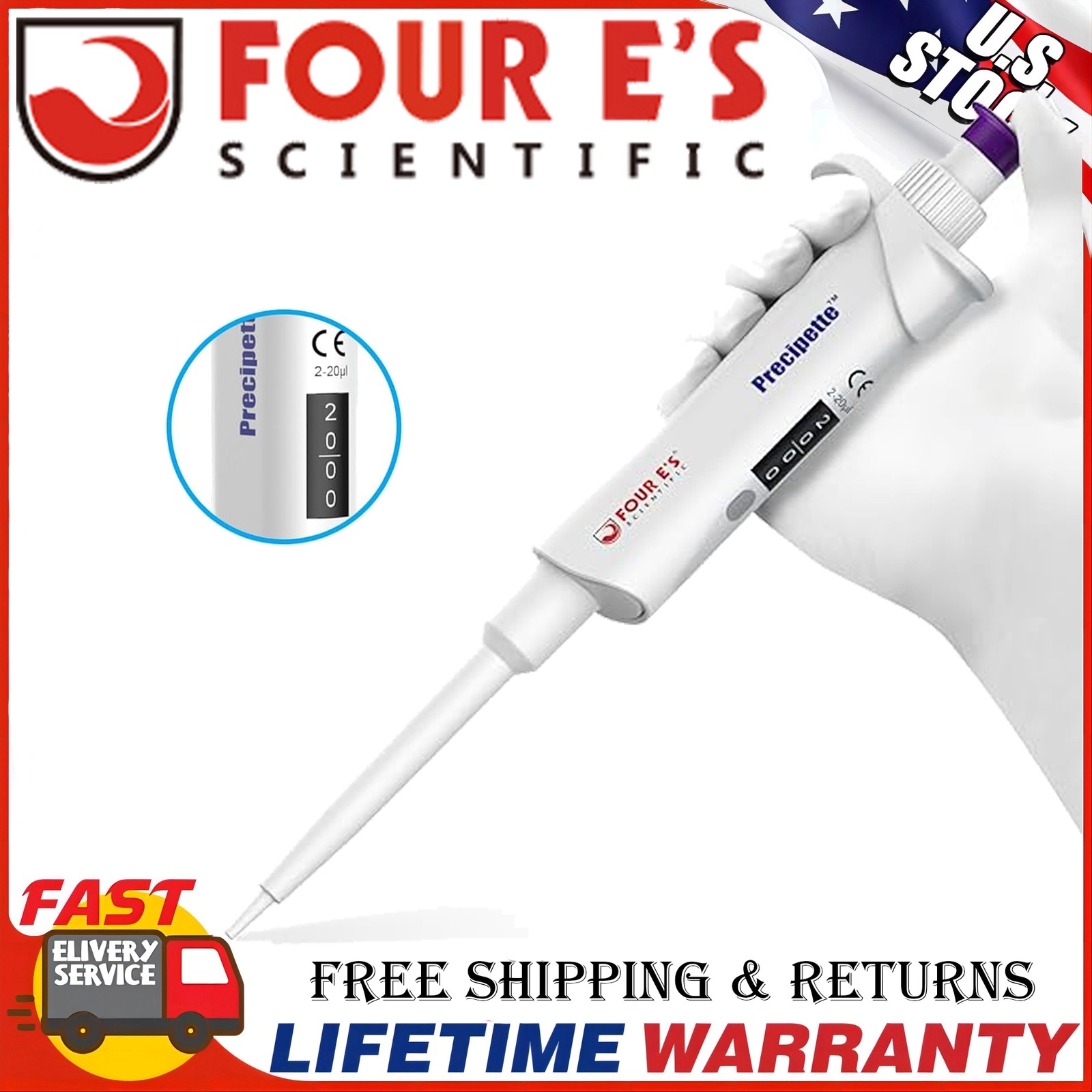 Adjustable Volume Single Channel Pipette Micropipette Pipettor Holder 0.1ul-10ml