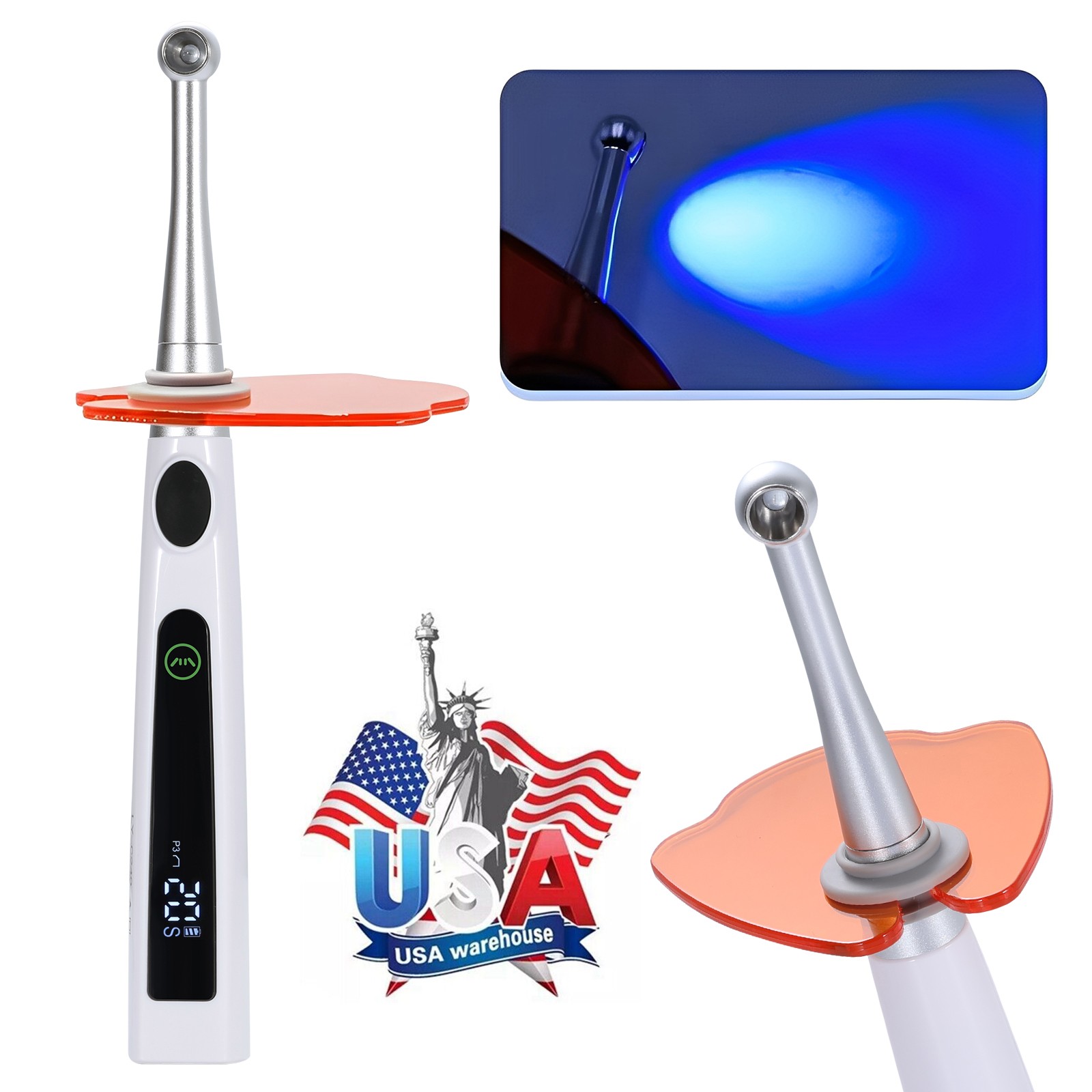 5pcs Dental Wireless LED Cure Curing Light Lamp 2400mw 5W Tool Resin 1 Second