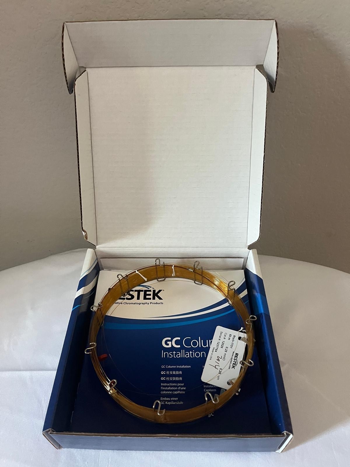 Restek Rtx-1701 GC Column 60m 0.25mm 0.25um Cat 12026 Gas Chromatography Box