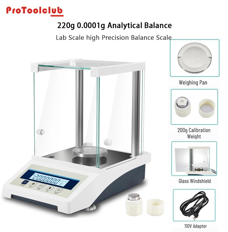 220 x 0.0001g 0.1mg Digital Electronic Analytical Balance Precision Lab Scale US