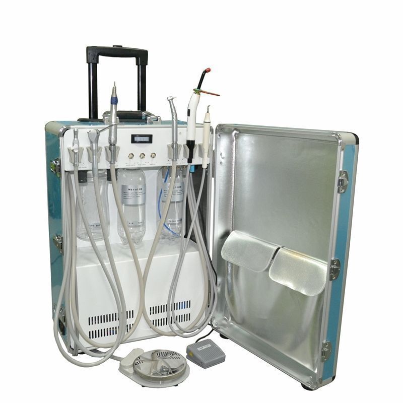 Greeloy Dental Portable Unit Air Compressor+LED Curing Light+Scaler 4/2H GU-P206