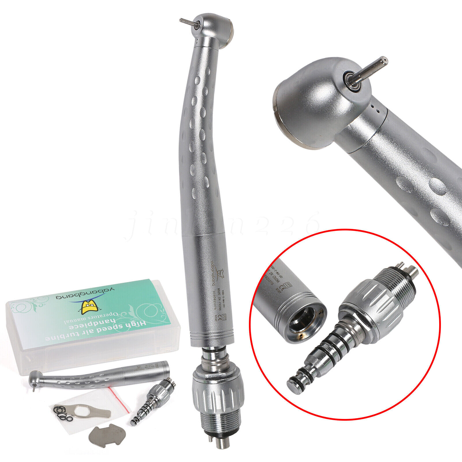 Yabangbang Dental High Speed Handpiece with 4 Hole Quick Coupler Coupling Swivel
