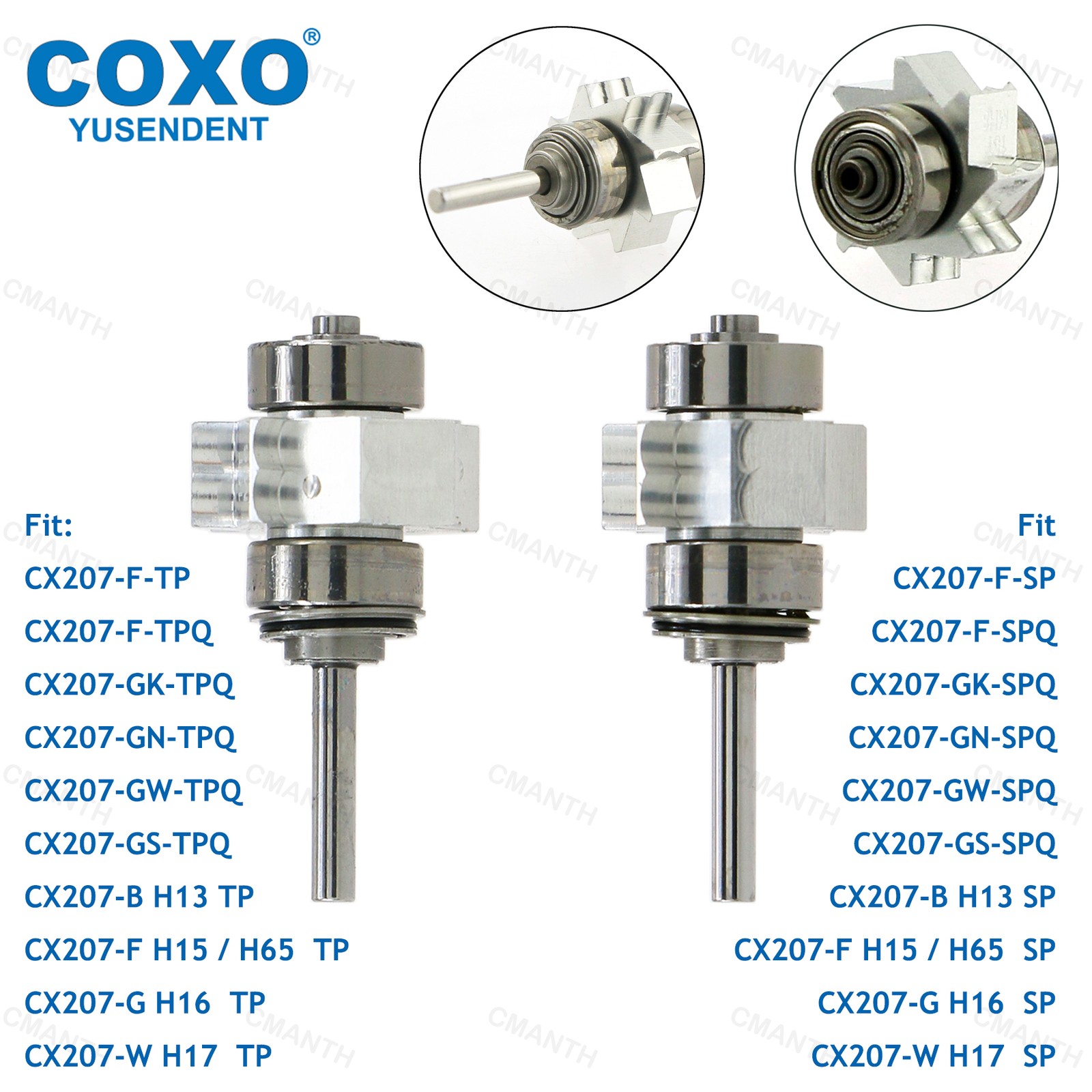 COXO Dental Handpiece Fiber Optic High Speed Standard/Torque Air Rotor Coupler