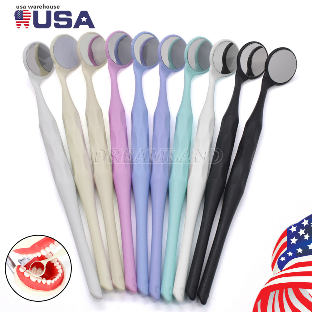 1-10 Pcs Dental Autoclavable PREMIUM Mouth Mirrors Front Surface 7 Colors