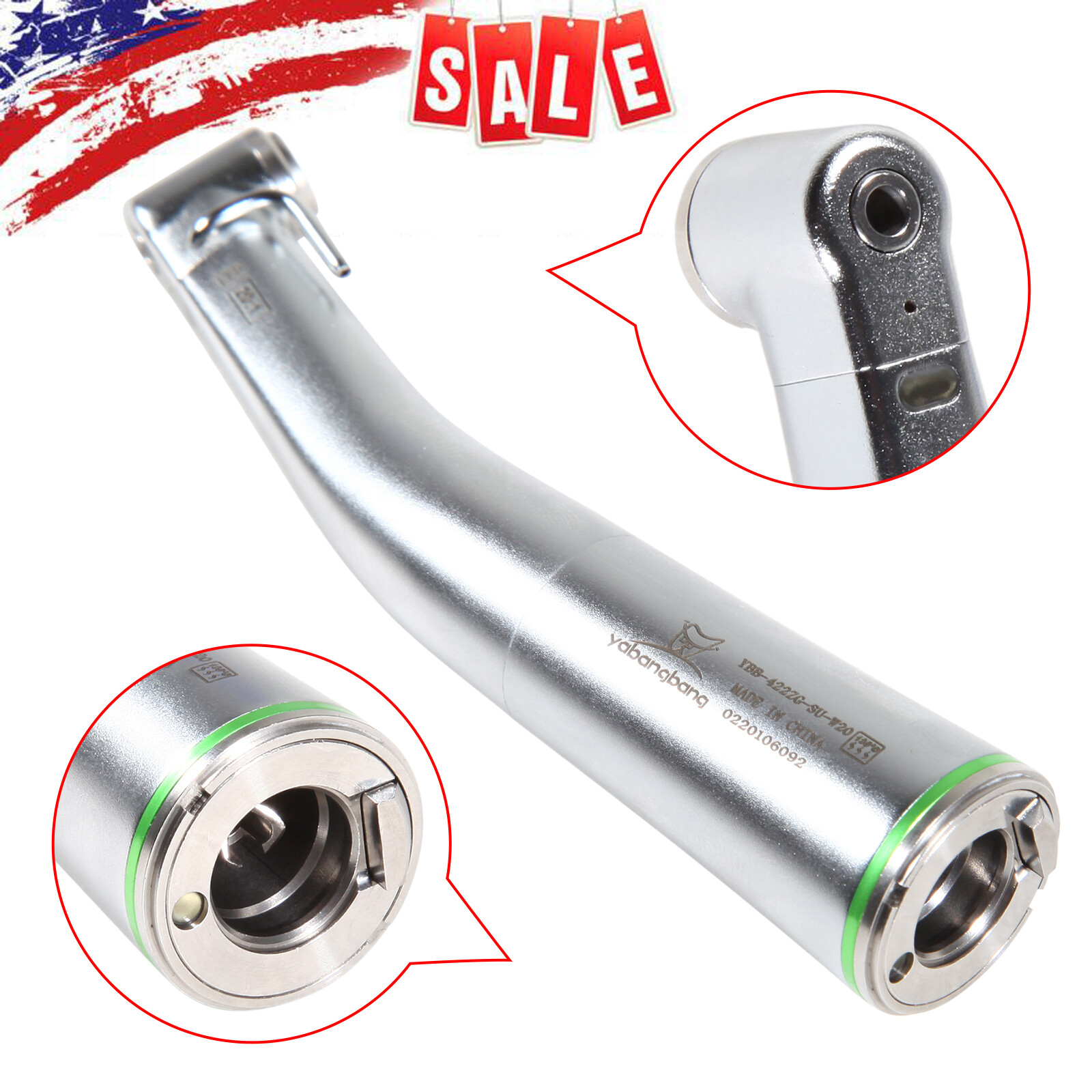 NSK Style Dental 20:1 Implant LED Optic /1:1 Contra Angle Handpiece No LED SA