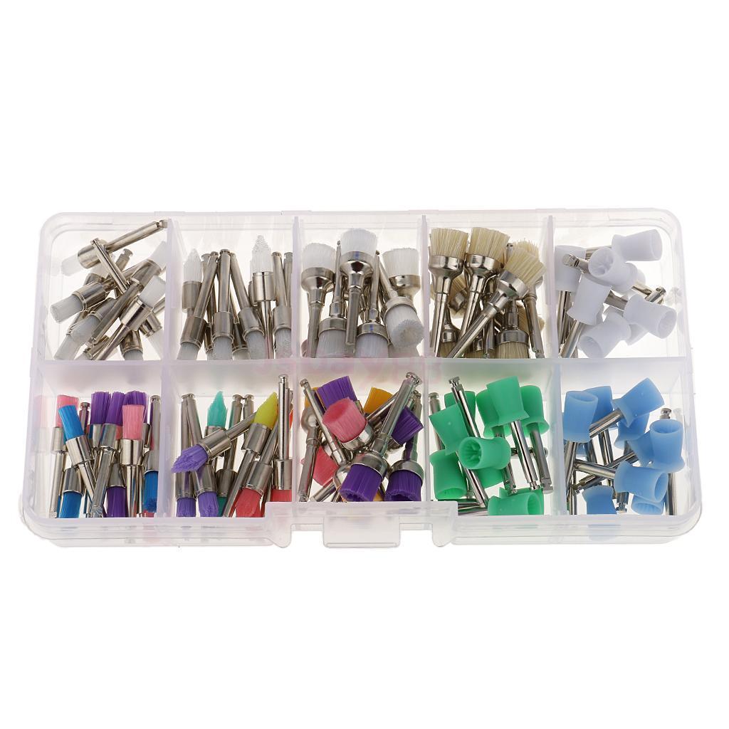 10 Mixed Types Disposable 100 Pcs Dental Prophy Brush Cup Polishing Polisher