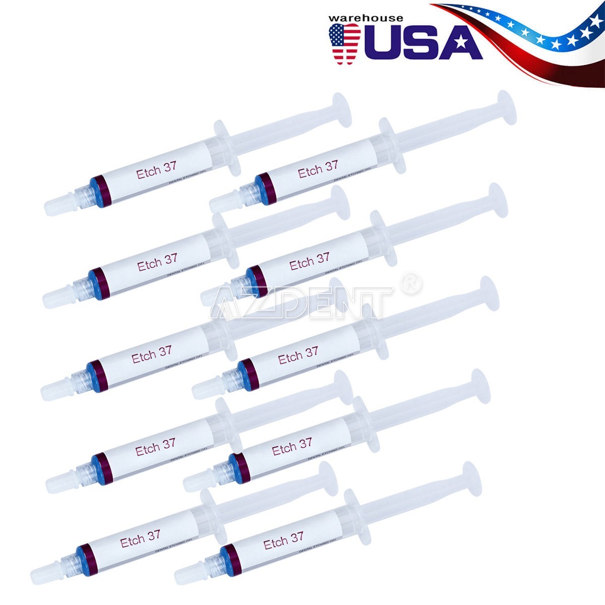 10Pcs Dental Etch 37% Acid Etching Gel Completely Bonding 5ml/Syringe
