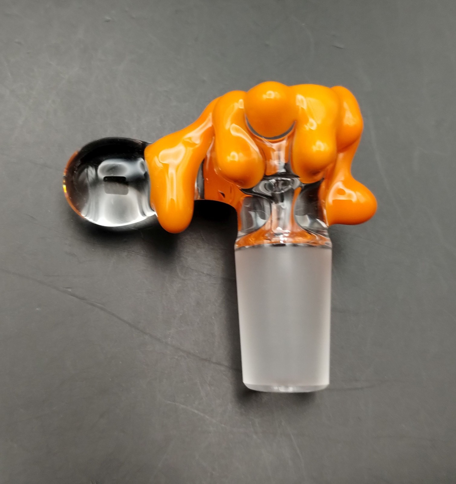 Orange Lava Drip 18mm Glass Bowl by Subconscious Design USA