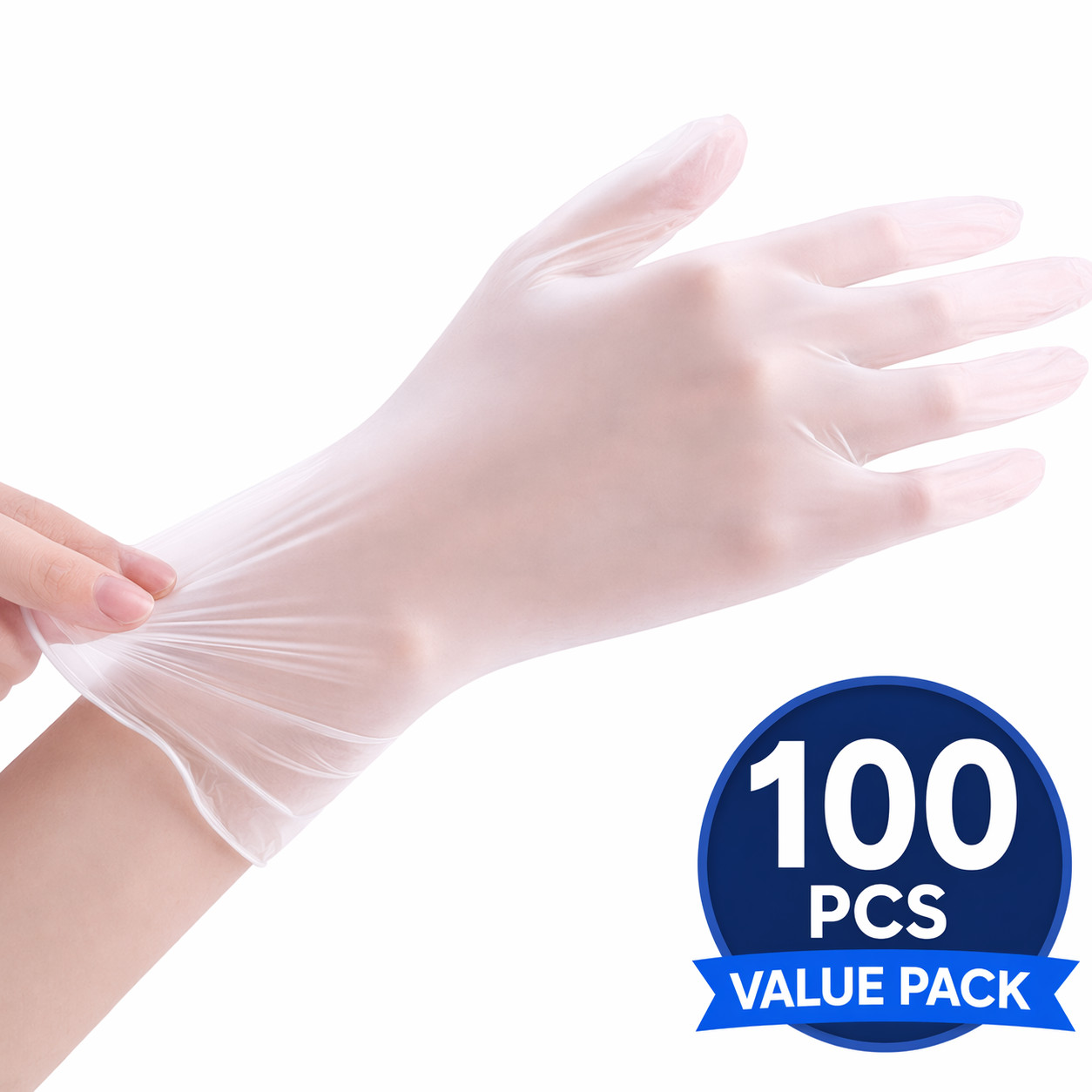 Disposable Vinyl Gloves, Food Safe, Latex-Free Powder-Free Clear Plastic Gloves