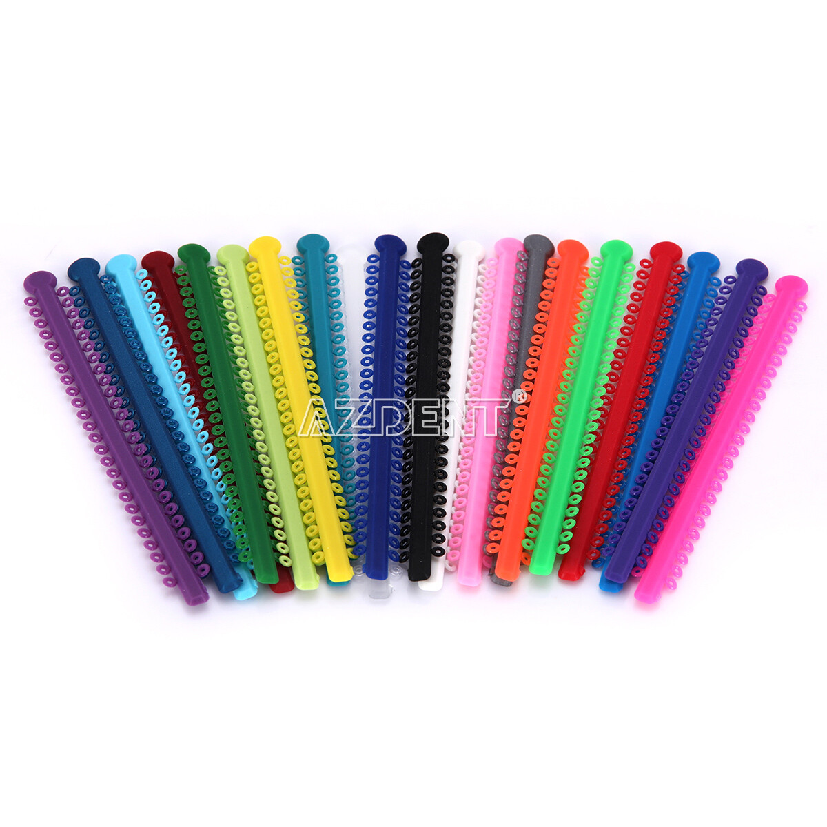 25 Colors AZDENT Dental Orthodontic Ligature Ties Elastic Rubber Bands Bracket