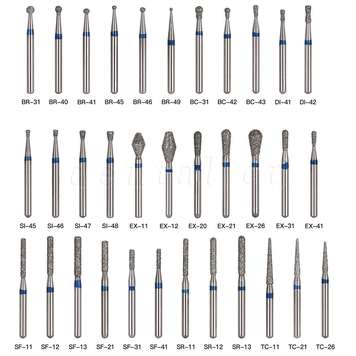 5PCS/100Pcs Dental Diamond Burs for High Speed Handpiece FG1.60mm Polishing Burs