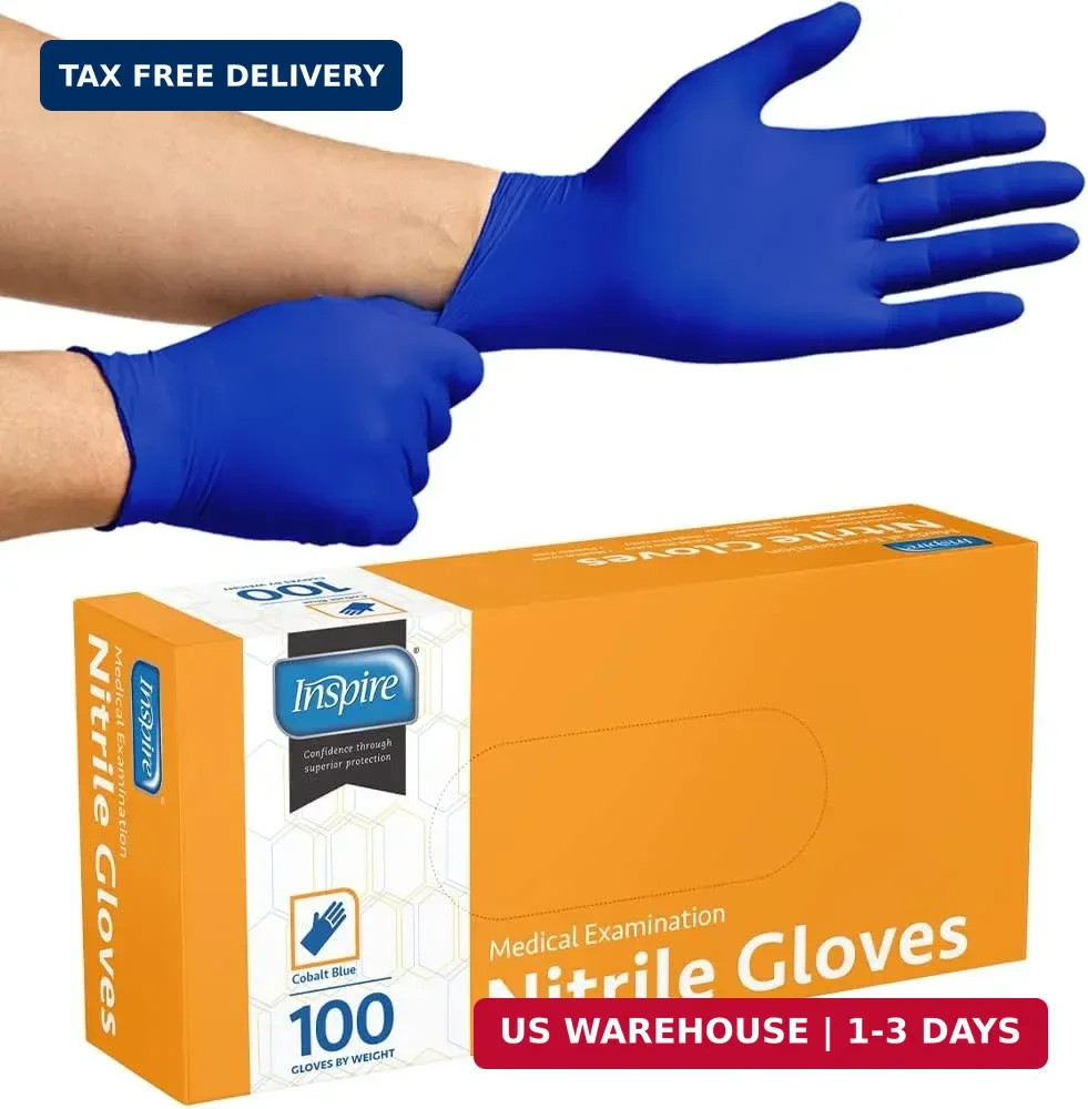 Inspire Cobalt Blue Nitrile Disposable Gloves | 4.5 Nitrile Safety Medical Exam